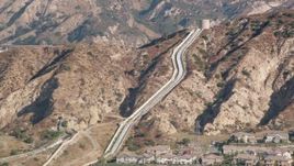 HD stock footage aerial video of the Los Angeles Aqueduct in San Fernando Valley, California Aerial Stock Footage | HDA07_08