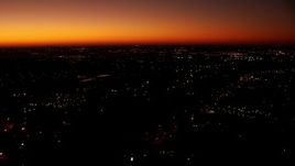 HD stock footage aerial video of a reverse view of neighborhoods at sunrise in Fort Worth, Texas Aerial Stock Footage | HDA12_018
