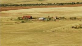 HD stock footage aerial video approach a farmhouse and barn in Walters, Oklahoma Aerial Stock Footage | HDA12_086