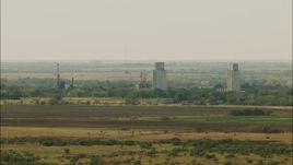 HD stock footage aerial video of silos and farmland in Temple, Oklahoma Aerial Stock Footage | HDA12_098