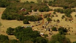 HD stock footage aerial video of rural home and junkyard in Temple, Oklahoma Aerial Stock Footage | HDA12_106
