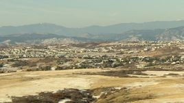 HD stock footage aerial video of hillside residential neighborhoods in Castle Pines, Colorado Aerial Stock Footage | HDA13_275