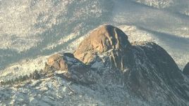 HD stock footage aerial video of a rounded peak with snow in the Rocky Mountains, Colorado Aerial Stock Footage | HDA13_294