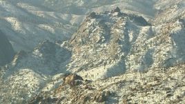 HD stock footage aerial video of a jagged ridge with snow in the Rocky Mountains, Colorado Aerial Stock Footage | HDA13_296
