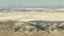 HD stock footage aerial video approach mountains and lake in Park County, Colorado Aerial Stock Footage | HDA13_308