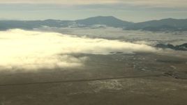 HD stock footage aerial video of the fog-covered Antero Reservoir in Park County, Colorado Aerial Stock Footage | HDA13_310