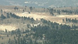 HD stock footage aerial video of two rural homes on a hill in Colorado Aerial Stock Footage | HDA13_340
