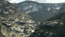 HD stock footage aerial video of snowy mountains in the Rocky Mountains, Colorado Aerial Stock Footage | HDA13_352