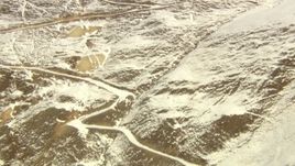 HD stock footage aerial video of paths up the slope of a mountain in the Rocky Mountains, Colorado Aerial Stock Footage | HDA13_363