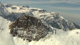 HD stock footage aerial video flyby snowy mountain ridges in the Rocky Mountains, Colorado  Aerial Stock Footage | HDA13_377