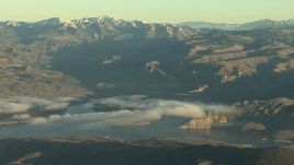 HD stock footage aerial video of the Blue Mesa Reservoir and the Rocky Mountains at sunrise, Colorado Aerial Stock Footage | HDA13_415