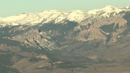 HD stock footage aerial video of snow-capped Rocky Mountains at sunrise, Colorado Aerial Stock Footage | HDA13_435