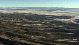 HD stock footage aerial video of flying over hills with light snow in Park County, Colorado Aerial Stock Footage | HDA13_457