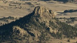 HD stock footage aerial video of a stony mountain peak in the Rocky Mountains, Colorado Aerial Stock Footage | HDA13_470