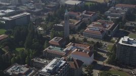 5K aerial stock footage orbit Sather Tower, University of California Berkeley, California Aerial Stock Footage | JDC01_003