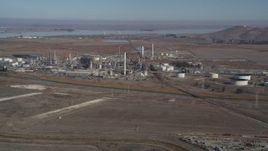 5K aerial stock footage of flying by the Tesoro Golden Eagle Refinery, Pacheco, California Aerial Stock Footage | JDC01_056