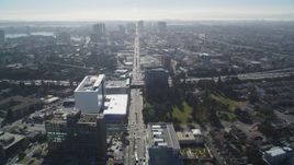 5K aerial stock footage of following Broadway toward Interstate 580 freeway, Oakland, California Aerial Stock Footage | JDC02_008