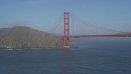 5K aerial stock footage of approaching the Marin side of the iconic Golden Gate Bridge, San Francisco, California Aerial Stock Footage | JDC02_035