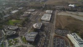 5K aerial stock footage of flying over office buildings and baseball field, Mountain View, California Aerial Stock Footage | JDC03_011