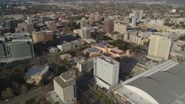 5K aerial stock footage tilt from museum and convention center for wider view of Downtown San Jose, California Aerial Stock Footage | JDC04_007