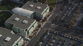 5K aerial stock footage orbiting Infinite Loop 1 office building at Apple Headquarters, Cupertino, California Aerial Stock Footage | JDC04_017