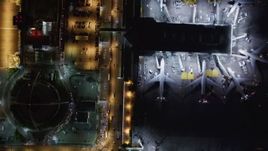 5K aerial stock footage a bird's eye view of LAX (Los Angeles International Airport), California at night Aerial Stock Footage | LD01_0011