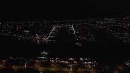 5K aerial stock footage approach Marina Del Rey, California at night Aerial Stock Footage | LD01_0019