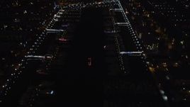 5K aerial stock footage tilt to reveal the marina at night, Marina Del Rey, California Aerial Stock Footage | LD01_0020