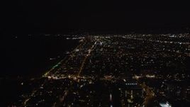 5K aerial stock footage of Venice, California at night Aerial Stock Footage | LD01_0023