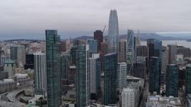 5.7K stock footage aerial video of Salesforce Tower and South of Market skyscrapers in Downtown San Francisco, California Aerial Stock Footage | PP0002_000030