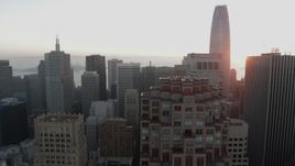 5.7K stock footage aerial video slowly flyby skyscrapers with view of Salesforce Tower in Downtown San Francisco, California Aerial Stock Footage | PP0002_000066