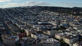 5.7K stock footage aerial video of slowly passing Marina District apartment buildings in San Francisco, California Aerial Stock Footage | PP0002_000138