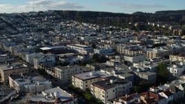 5.7K stock footage aerial video of slowly flying Marina District apartment buildings in San Francisco, California Aerial Stock Footage | PP0002_000139