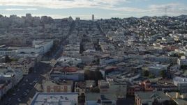 5.7K stock footage aerial video flyby a neighborhood of apartment buildings by Fillmore Street, Marina District, San Francisco, California Aerial Stock Footage | PP0002_000161