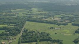 HD stock footage aerial video of a rural landscape of farms and fields in Jackson, New Jersey Aerial Stock Footage | PP003_058