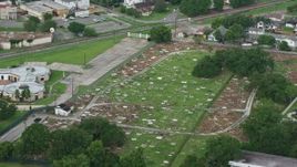 4K aerial stock footage orbit small cemetery in Lakeview, New Orleans, Louisiana Aerial Stock Footage | PVED01_108