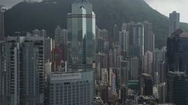 5K stock footage aerial video of modern skyscrapers on Hong Kong Island in China Aerial Stock Footage | SS01_0031