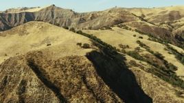 1080 stock footage aerial video of flying over mountain ridge in Central California Aerial Stock Footage | TS01_107