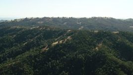 1080 stock footage aerial video of mountain ridges covered with trees in Central California Aerial Stock Footage | TS01_119