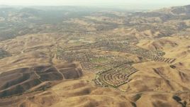1080 stock footage aerial video tilt from homes and hills in San Ramon to reveal part of Mount Diablo, California Aerial Stock Footage | TS01_137