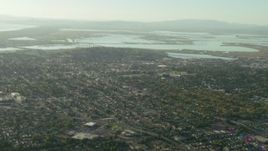 1080 stock footage aerial video of flying over neighborhoods in Vallejo, California Aerial Stock Footage | TS01_156