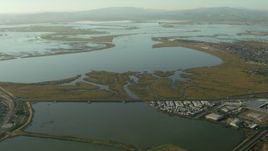 1080 stock footage aerial video of approaching Napa Sonoma Marsh in Vallejo, California Aerial Stock Footage | TS01_159
