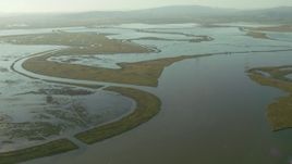 1080 stock footage aerial video of the Napa Sonoma Marsh, Vallejo, California Aerial Stock Footage | TS01_161