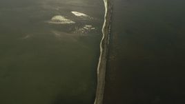1080 stock footage aerial video bird's eye view of water in Napa Sonoma Marsh, Vallejo, California Aerial Stock Footage | TS01_165