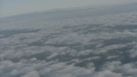 4K stock footage aerial video of clouds over Ventura County while approaching mountain ridges, California Aerial Stock Footage | WA001_012