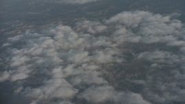 4K stock footage aerial video of a bird's eye view of light cloud cover over Ventura County, California Aerial Stock Footage | WA001_015