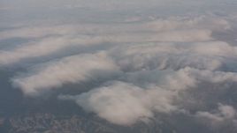 4K stock footage aerial video approach clouds over the Los Padres National Forest, California Aerial Stock Footage | WA002_011