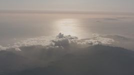 4K stock footage aerial video of a view of the Pacific Ocean and coastline from the Santa Monica Mountains, California Aerial Stock Footage | WA003_010
