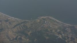 4K stock footage aerial video pan across Malibu to reveal Santa Monica, California Aerial Stock Footage | WA003_013