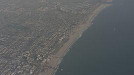 4K stock footage aerial video of a bird's eye view of Santa Monica Pier and Venice, California Aerial Stock Footage | WA003_016